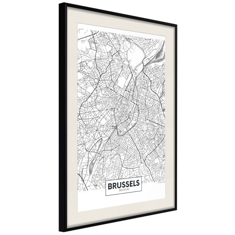 Wall Poster Map of Brussels - black and white map of one of the cities in Belgium with labels 116359 additionalImage 4