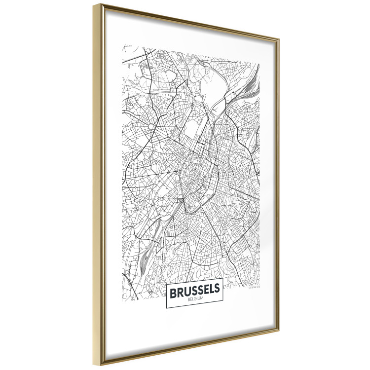 Wall Poster Map of Brussels - black and white map of one of the cities in Belgium with labels 116359 additionalImage 4