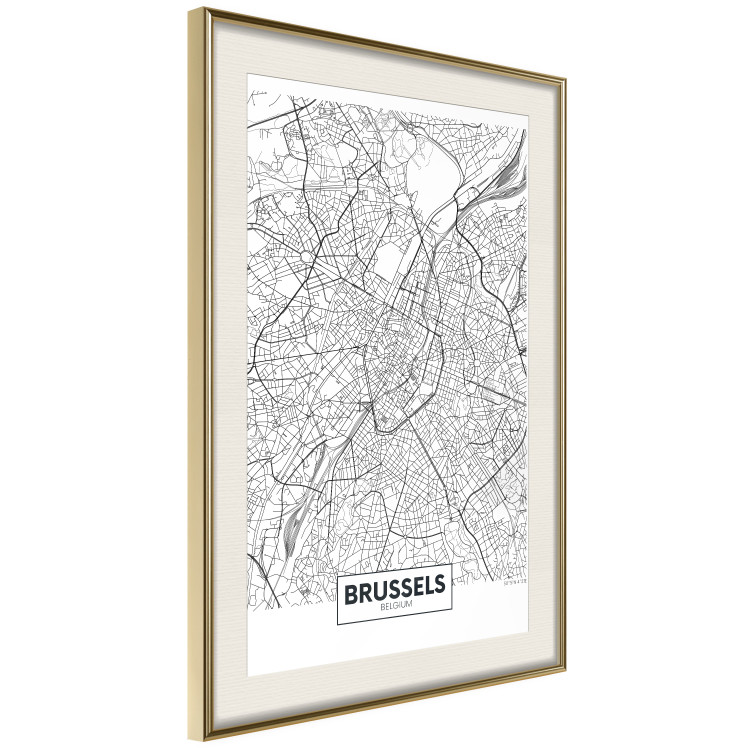 Wall Poster Map of Brussels - black and white map of one of the cities in Belgium with labels 116359 additionalImage 13