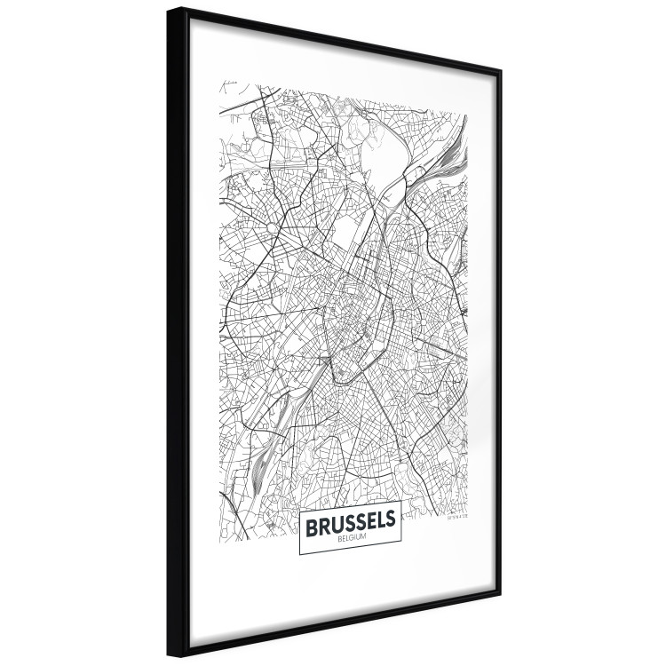 Wall Poster Map of Brussels - black and white map of one of the cities in Belgium with labels 116359 additionalImage 3