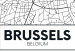 Wall Poster Map of Brussels - black and white map of one of the cities in Belgium with labels 116359 additionalThumb 9