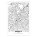 Wall Poster Map of Brussels - black and white map of one of the cities in Belgium with labels 116359