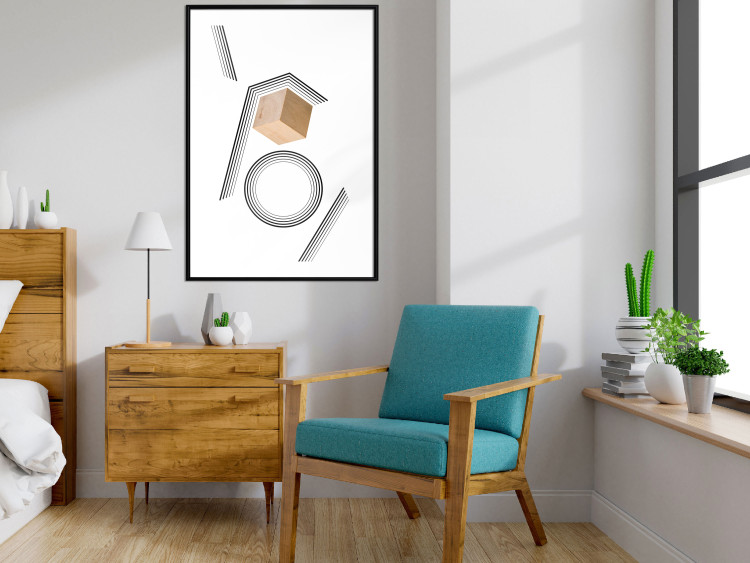 Poster Wooden Cube - a wooden block among geometric abstraction 116559 additionalImage 6