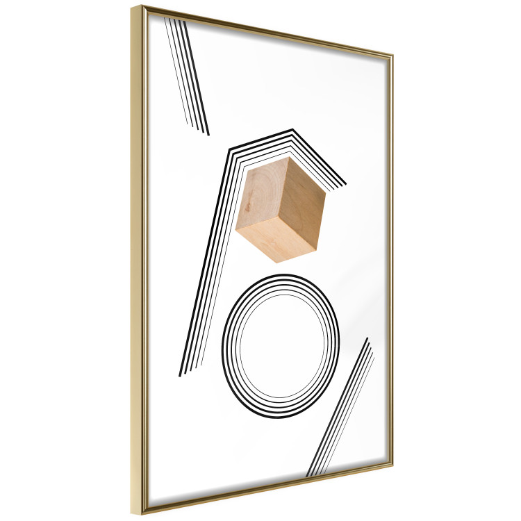 Poster Wooden Cube - a wooden block among geometric abstraction 116559 additionalImage 14