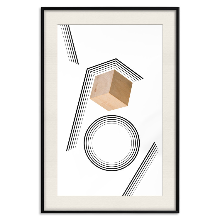 Poster Wooden Cube - a wooden block among geometric abstraction 116559 additionalImage 18