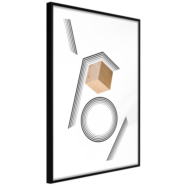 Poster Wooden Cube - a wooden block among geometric abstraction 116559 additionalImage 13