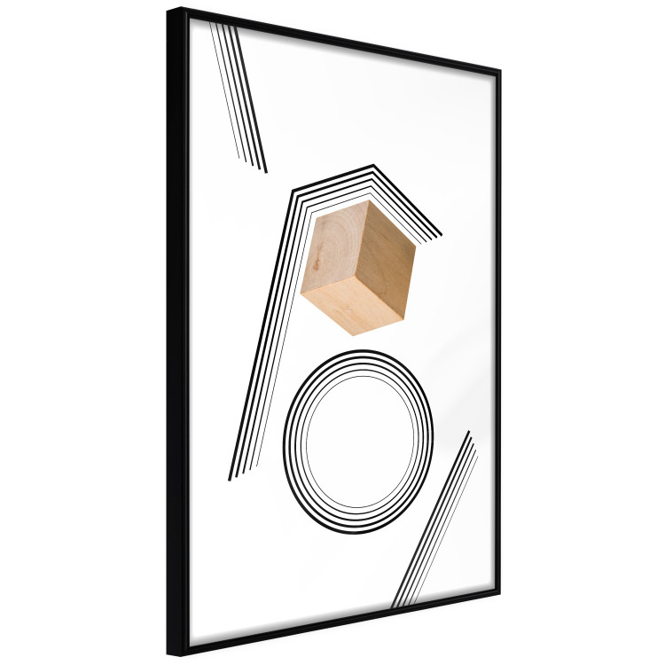 Poster Wooden Cube - a wooden block among geometric abstraction 116559 additionalImage 12