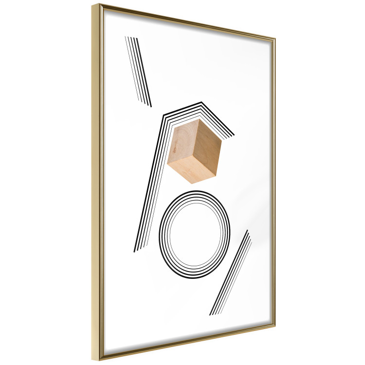 Poster Wooden Cube - a wooden block among geometric abstraction 116559 additionalImage 8