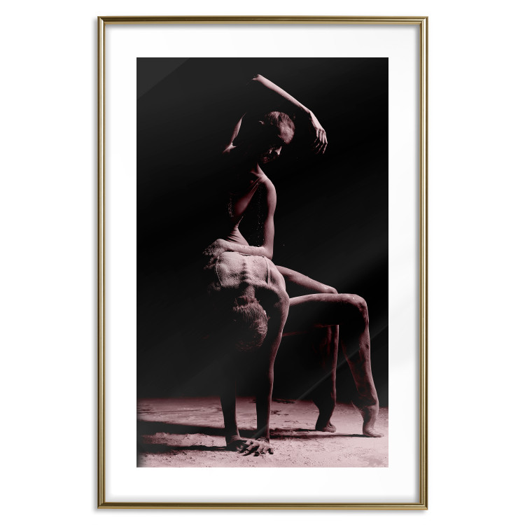 Wall Poster Ballet in the Sand - silhouette of dancing people on a black background 117159 additionalImage 16