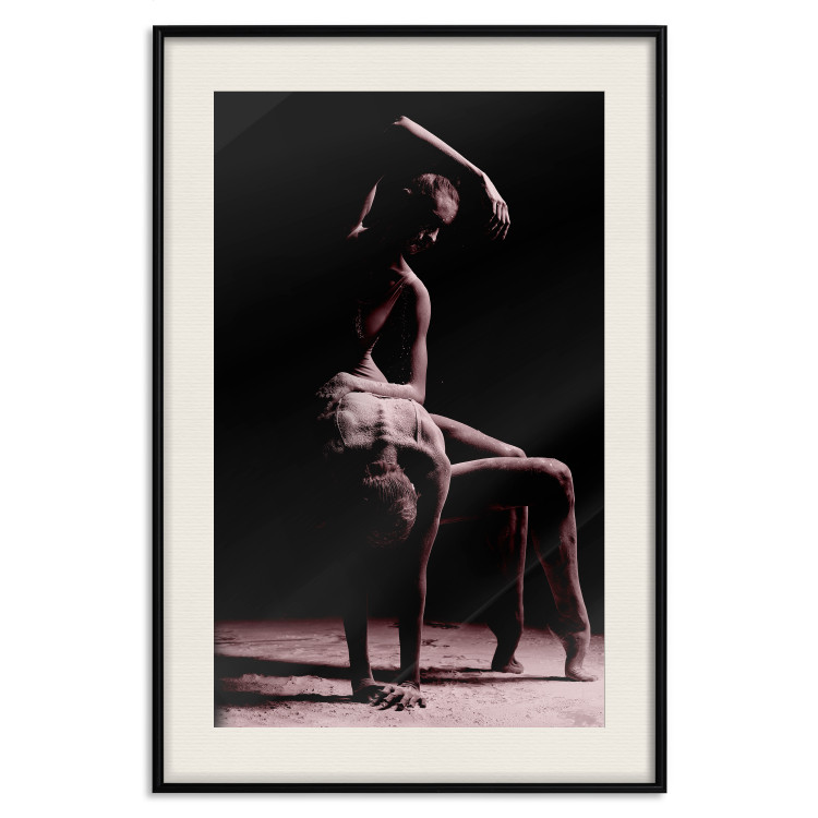Wall Poster Ballet in the Sand - silhouette of dancing people on a black background 117159 additionalImage 18