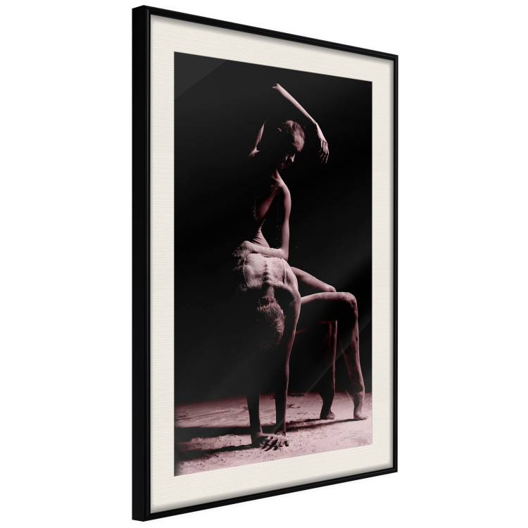 Wall Poster Ballet in the Sand - silhouette of dancing people on a black background 117159 additionalImage 3