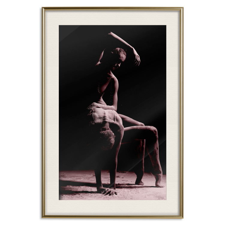 Wall Poster Ballet in the Sand - silhouette of dancing people on a black background 117159 additionalImage 19