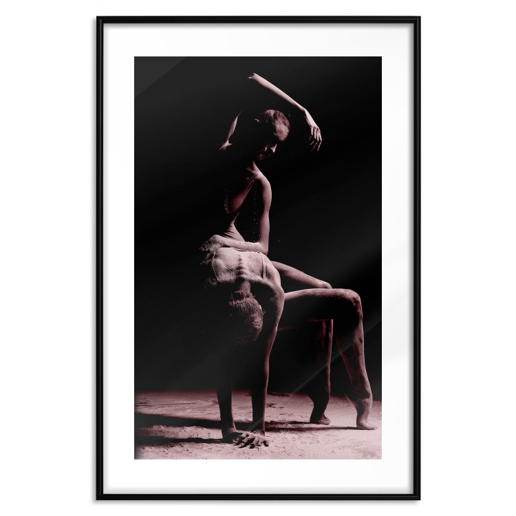 Wall Poster Ballet in the Sand - silhouette of dancing people on a black background 117159 additionalImage 15