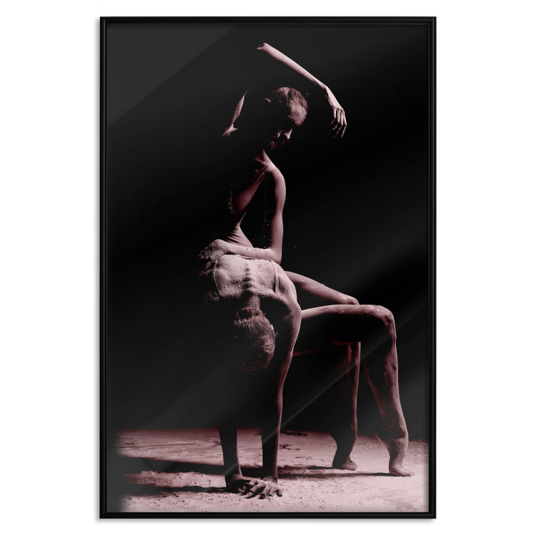 Wall Poster Ballet in the Sand - silhouette of dancing people on a black background 117159 additionalImage 24