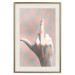 Poster F*ck you! - gray-pink composition with a hand in a geometric pattern 117559 additionalThumb 19