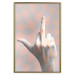 Poster F*ck you! - gray-pink composition with a hand in a geometric pattern 117559 additionalThumb 20