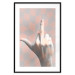 Poster F*ck you! - gray-pink composition with a hand in a geometric pattern 117559 additionalThumb 17