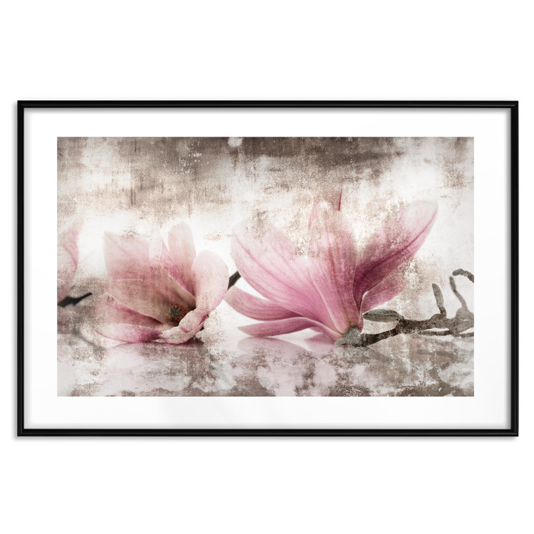 Poster Magnolia Memory - vintage botanical composition with light flowers 118259 additionalImage 17