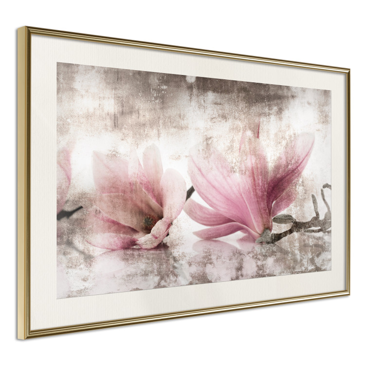 Poster Magnolia Memory - vintage botanical composition with light flowers 118259 additionalImage 13