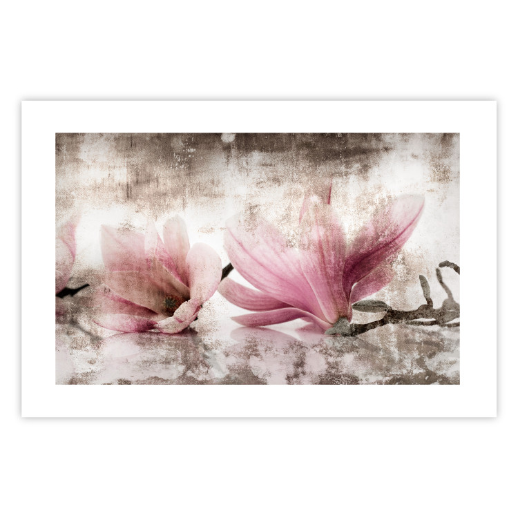 Poster Magnolia Memory - vintage botanical composition with light flowers 118259 additionalImage 25