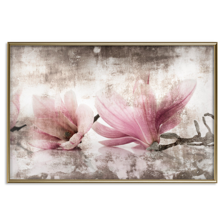 Poster Magnolia Memory - vintage botanical composition with light flowers 118259 additionalImage 20