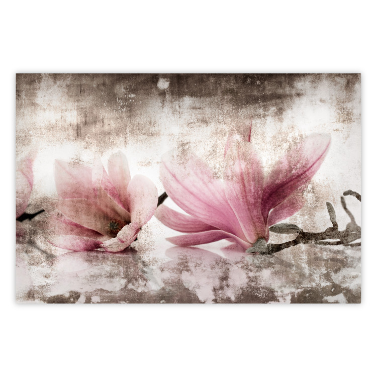 Poster Magnolia Memory - vintage botanical composition with light flowers 118259