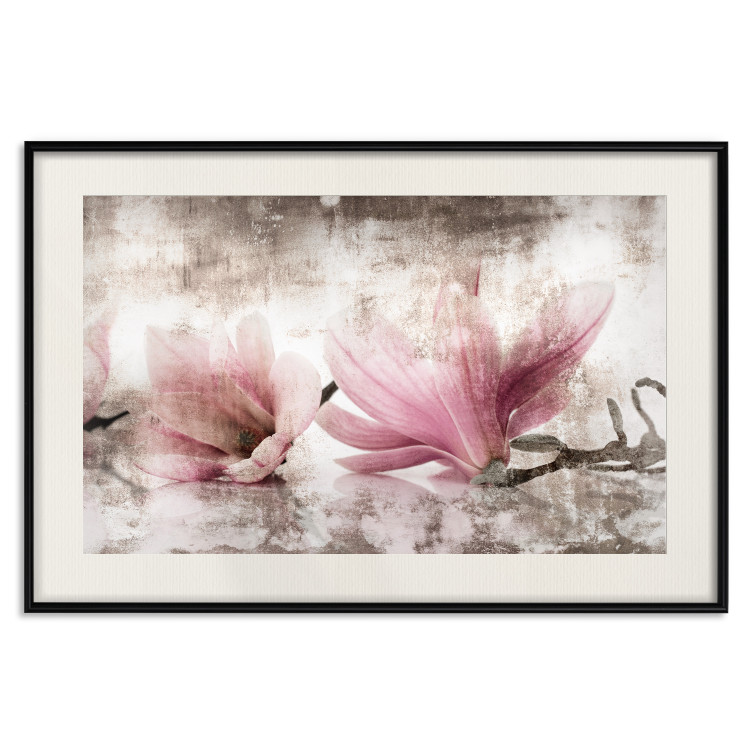 Poster Magnolia Memory - vintage botanical composition with light flowers 118259 additionalImage 18