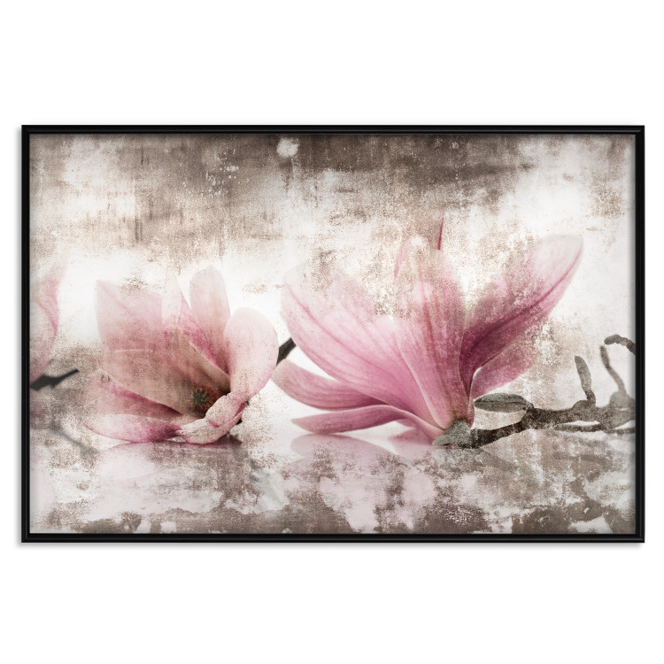 Poster Magnolia Memory - vintage botanical composition with light flowers 118259 additionalImage 24