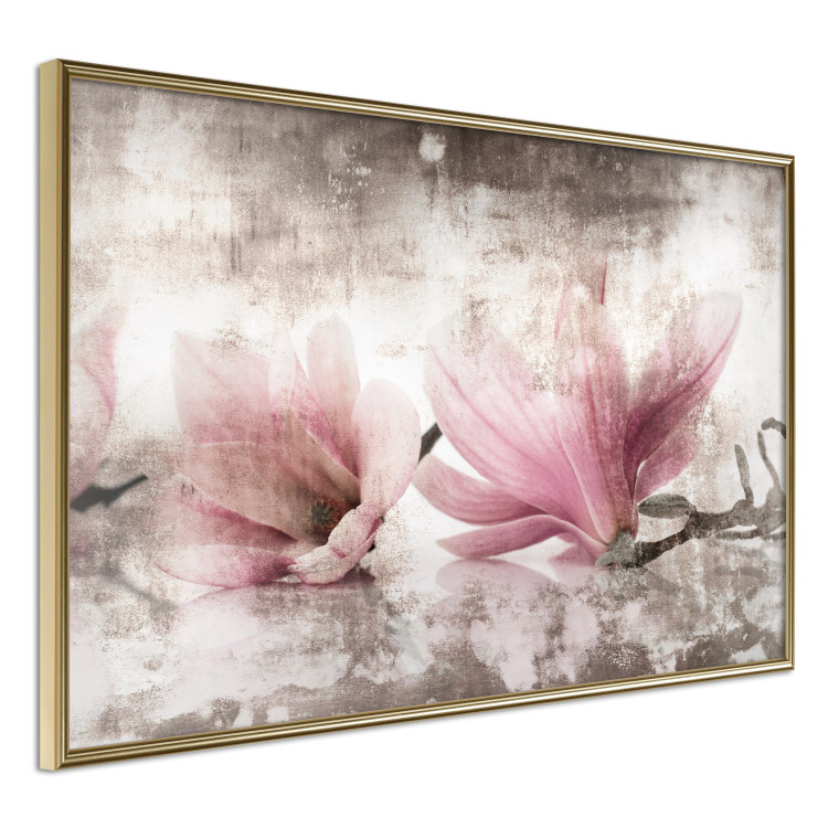 Poster Magnolia Memory - vintage botanical composition with light flowers 118259 additionalImage 2