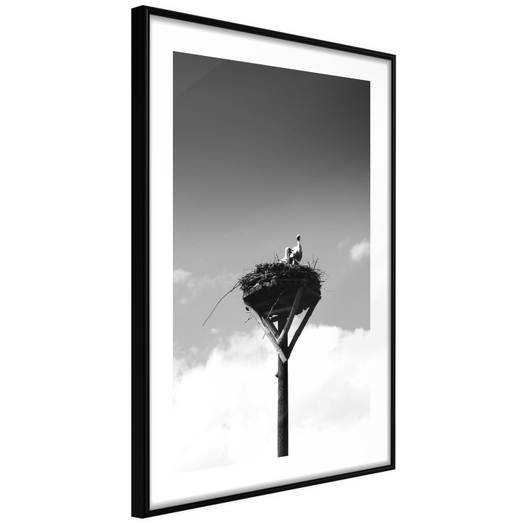 Wall Poster Stork's Nest - photograph of birds in a nest against a sky and clouds backdrop 122359 additionalImage 13