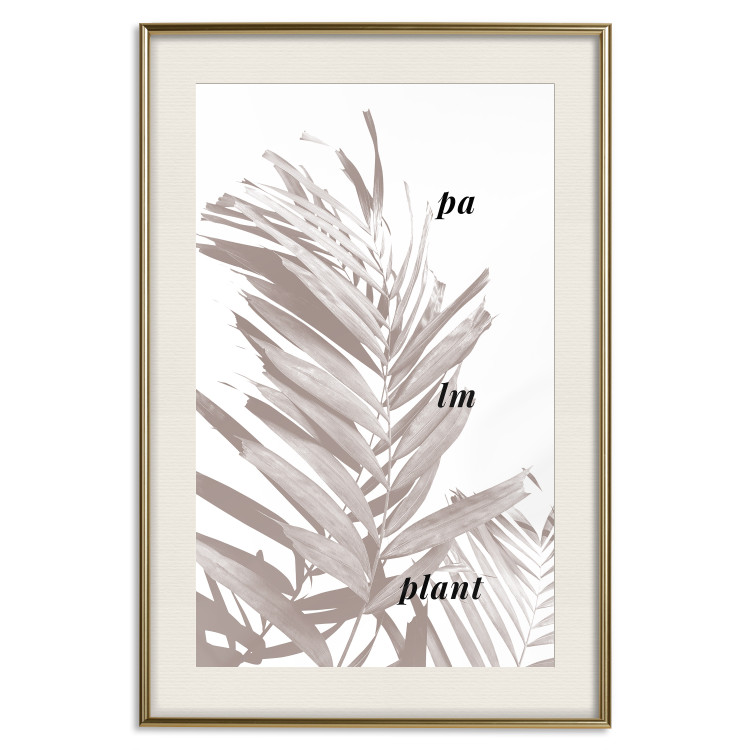 Poster Palm Plant - gray palm leaf with English text on a white background 122959 additionalImage 19