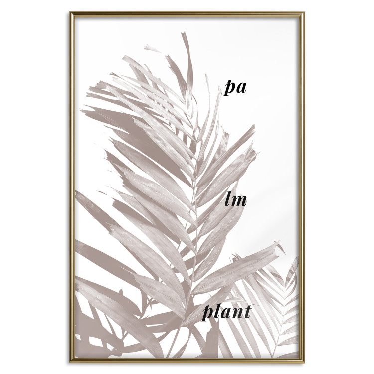 Poster Palm Plant - gray palm leaf with English text on a white background 122959 additionalImage 20