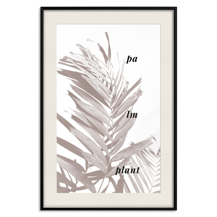 Poster Palm Plant - gray palm leaf with English text on a white background 122959 additionalImage 18