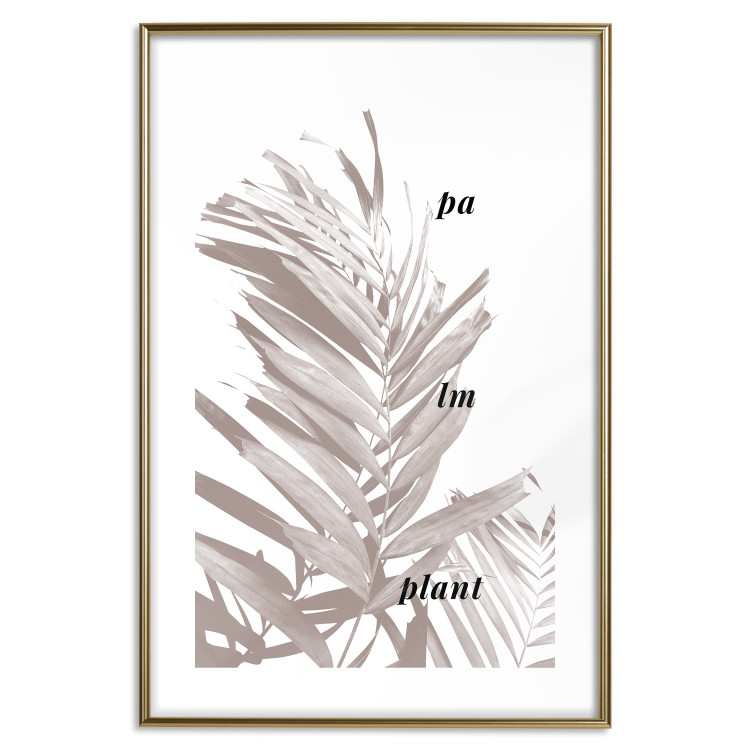 Poster Palm Plant - gray palm leaf with English text on a white background 122959 additionalImage 16