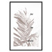 Poster Palm Plant - gray palm leaf with English text on a white background 122959 additionalThumb 17