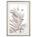 Poster Palm Plant - gray palm leaf with English text on a white background 122959 additionalThumb 19