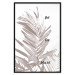 Poster Palm Plant - gray palm leaf with English text on a white background 122959 additionalThumb 18