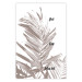 Poster Palm Plant - gray palm leaf with English text on a white background 122959