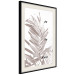 Poster Palm Plant - gray palm leaf with English text on a white background 122959 additionalThumb 3