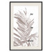 Poster Palm Plant - gray palm leaf with English text on a white background 122959 additionalThumb 18