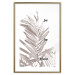 Poster Palm Plant - gray palm leaf with English text on a white background 122959 additionalThumb 14