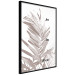 Poster Palm Plant - gray palm leaf with English text on a white background 122959 additionalThumb 12