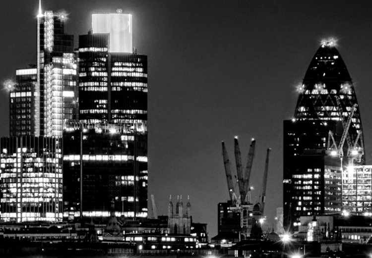 Canvas Print London Lights (1 Part) Black and White 123659 additionalImage 5