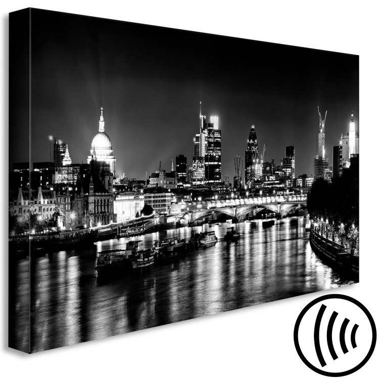 Canvas Print London Lights (1 Part) Black and White 123659 additionalImage 6