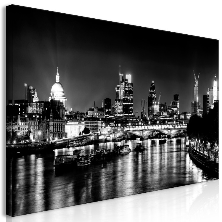 Canvas Print London Lights (1 Part) Black and White 123659 additionalImage 2