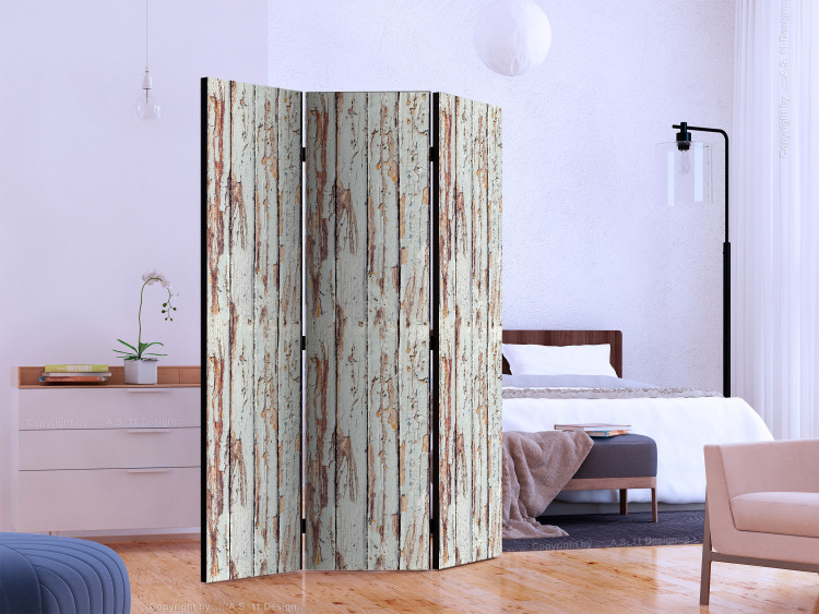 Room Separator Forest Inspired (3-piece) - decorative background in weathered wood 124159 additionalImage 2
