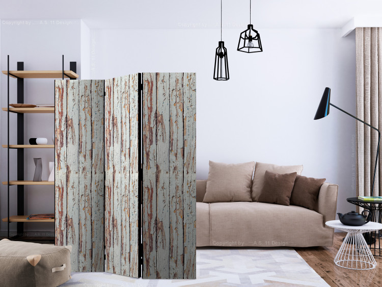 Room Separator Forest Inspired (3-piece) - decorative background in weathered wood 124159 additionalImage 4
