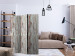 Room Separator Forest Inspired (3-piece) - decorative background in weathered wood 124159 additionalThumb 4