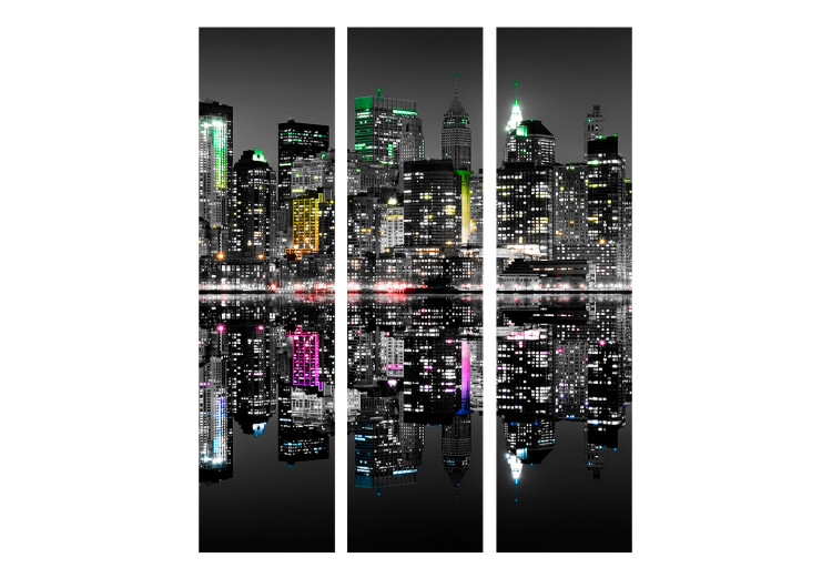 Room Separator New York - My Dream (3-piece) - clear night over the city 124259 additionalImage 3