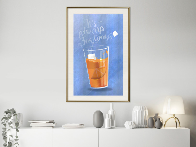 Wall Poster It's Always Tea Time - orange teacup with English text 125259 additionalImage 21